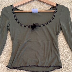 Urban Outfitters Olive Long Sleeve Top